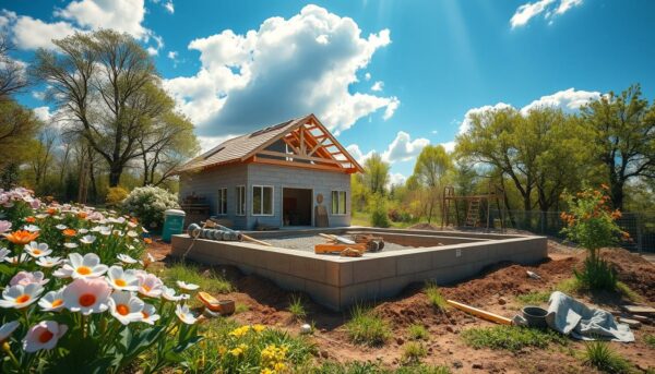 budowa, budowa domu, rozpocząć budowę, rozpocząć budowę domu, budowlany, wiosna