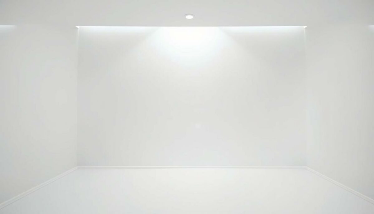A bright, clean bathroom interior with smooth, glossy white walls. The surface is flawless, free of any discoloration or blemishes, reflecting the soft, diffused lighting from above. The paint has a subtle sheen, creating a refreshing, hygienic atmosphere. The walls appear impervious to moisture, perfectly suited for use in damp environments like kitchens and bathrooms. The camera captures the scene at a medium distance, highlighting the expansive, pristine quality of the space. An air of cleanliness and protection against mold and mildew permeates the image.